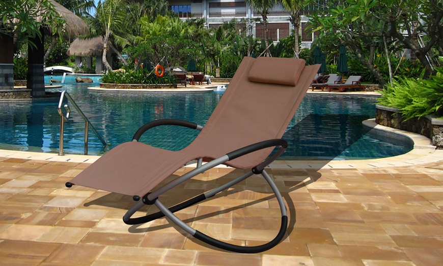 Image 5: Zero Gravity Rocking Lounger Chair