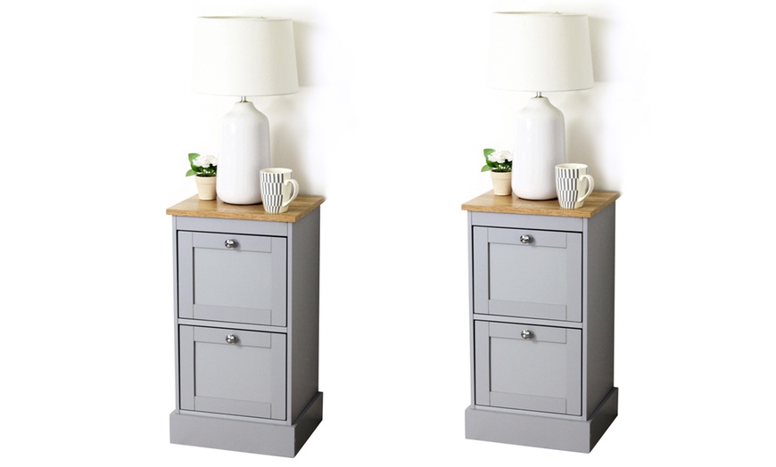 Image 2: Two-Drawer Bedside Cabinet