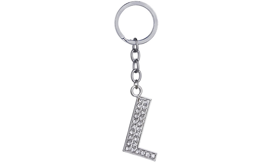 Image 12: Diamante Initial Letter Keychain