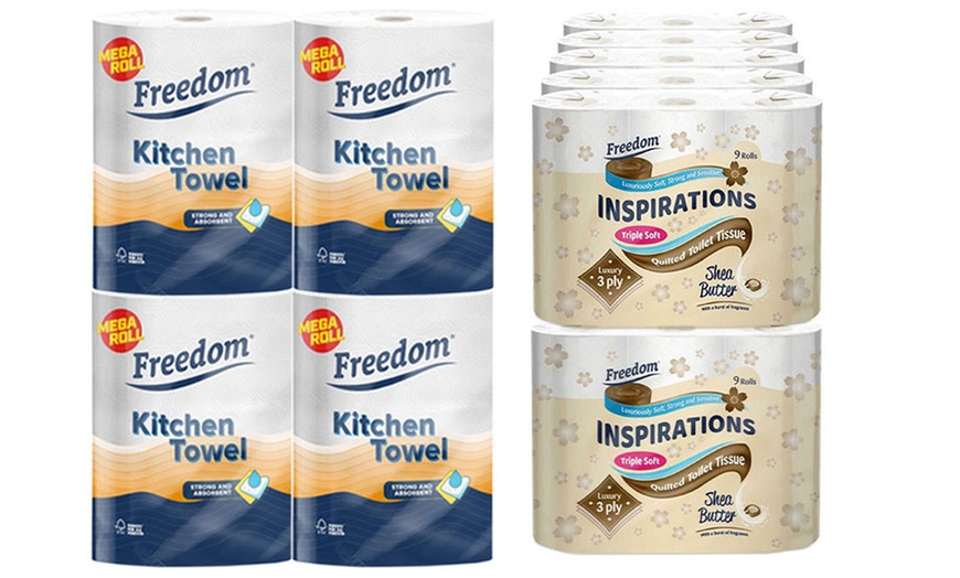 Image 15: 45 or 90 Freedom 3Ply Rolls and 24 Rolls Jumbo Rhino Kitchen Towels