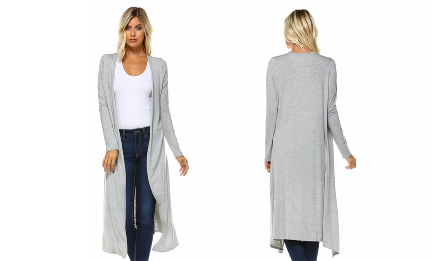 Isaac Liev Extra Long Lightweight Flyaway Cardigan Duster Groupon