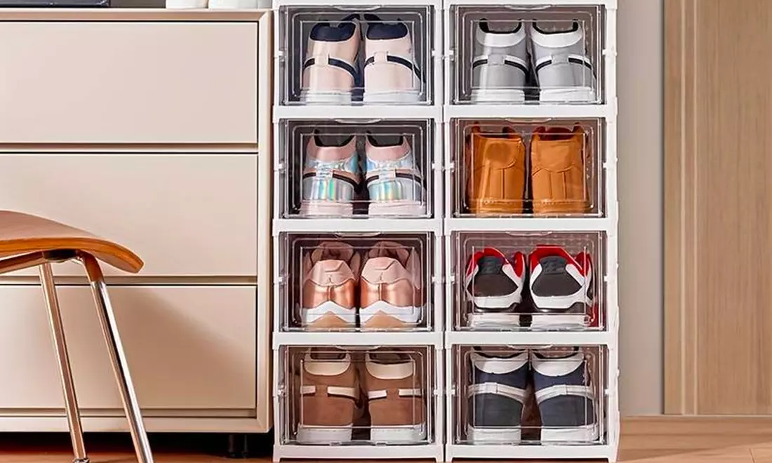 6 stapelbare Schuhboxen