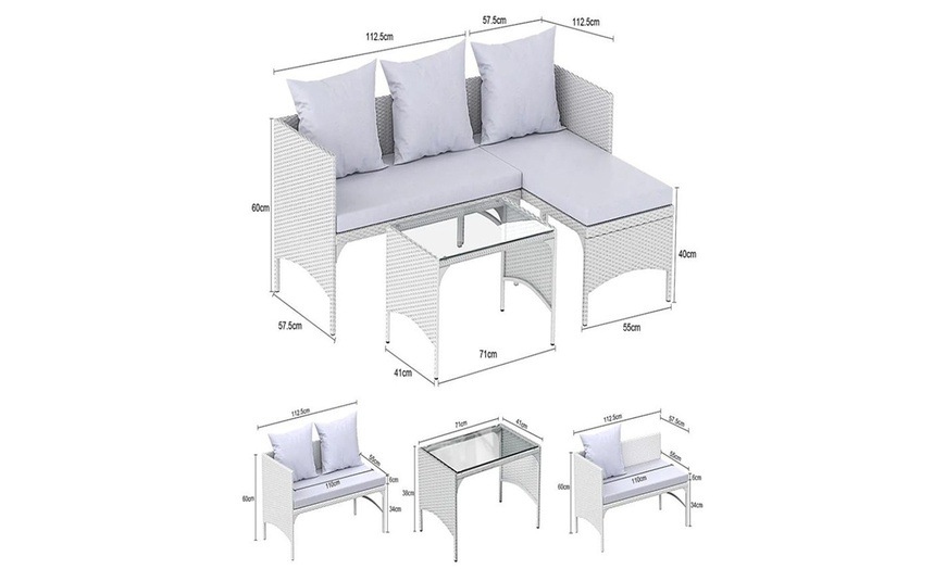 Image 5: Three-Piece Rattan Effect Furniture Set