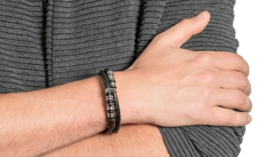 Image 5: Leren armband voor mannen