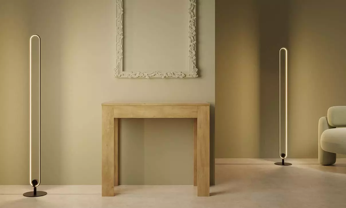 Mesa consola extensible Bora con 3 o 5 extensiones