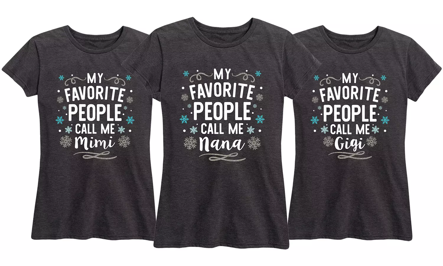 Women's My Favorite Grandma Snowflake Tee. Plus Sizes Available. - Primary Image