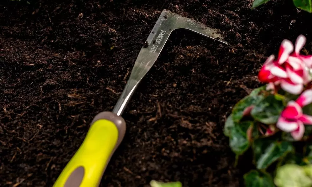 5-Piece Garden Hand Tool Set - Stainless Steel with Soft Grip Handles