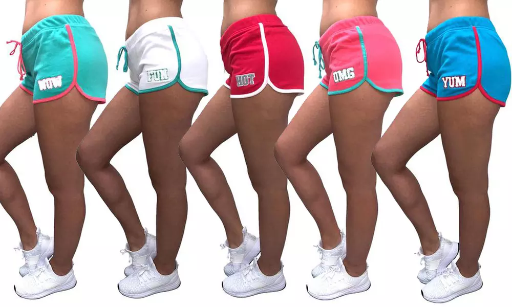 Hot Kiss Women's Dolphin Shorts with Drawstring (5-Pack) - Primary Image