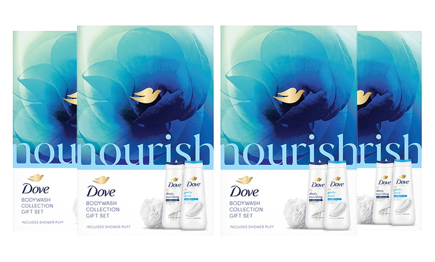 Image 6: Dove Nourish Body Wash Two-Piece Gift Set for Her with Shower Puff