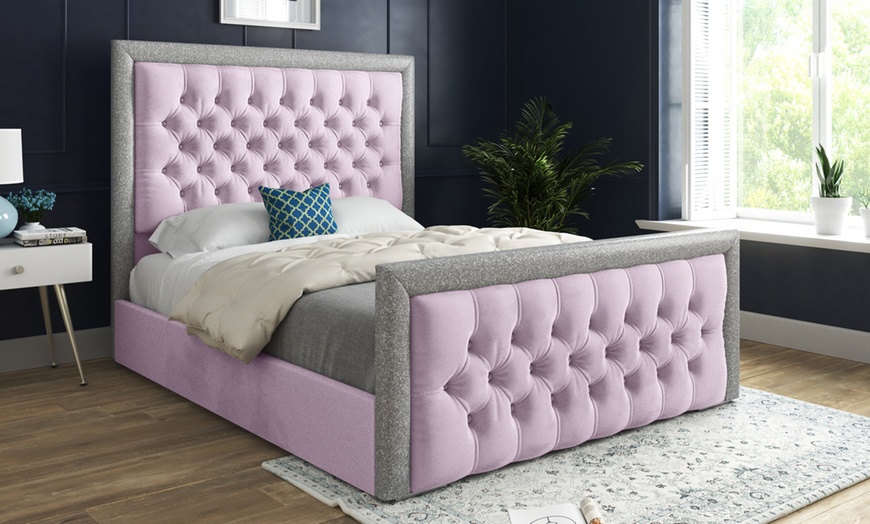 Image 13: DS Living Cheltenham Upholstered Soft Velvet Bed