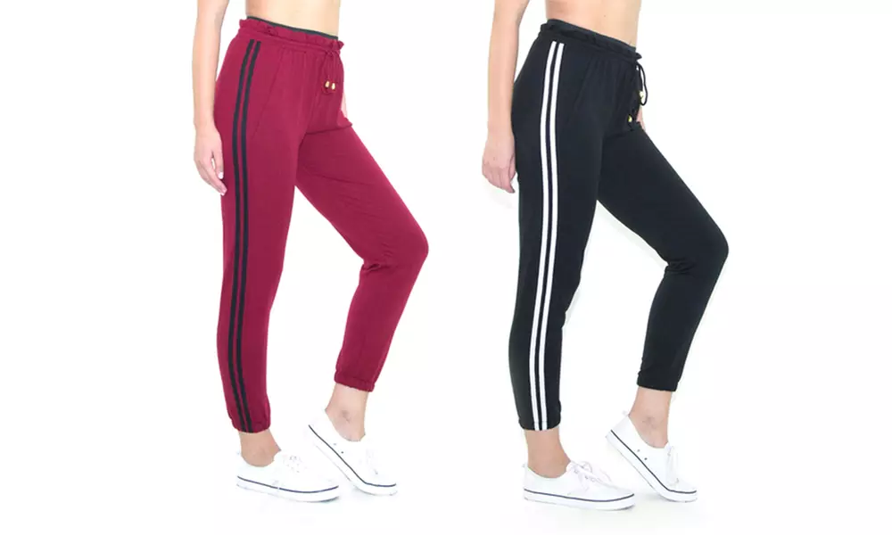 INDERO Junior's Joggers with Contrasting Double Side Stripe - Primary Image