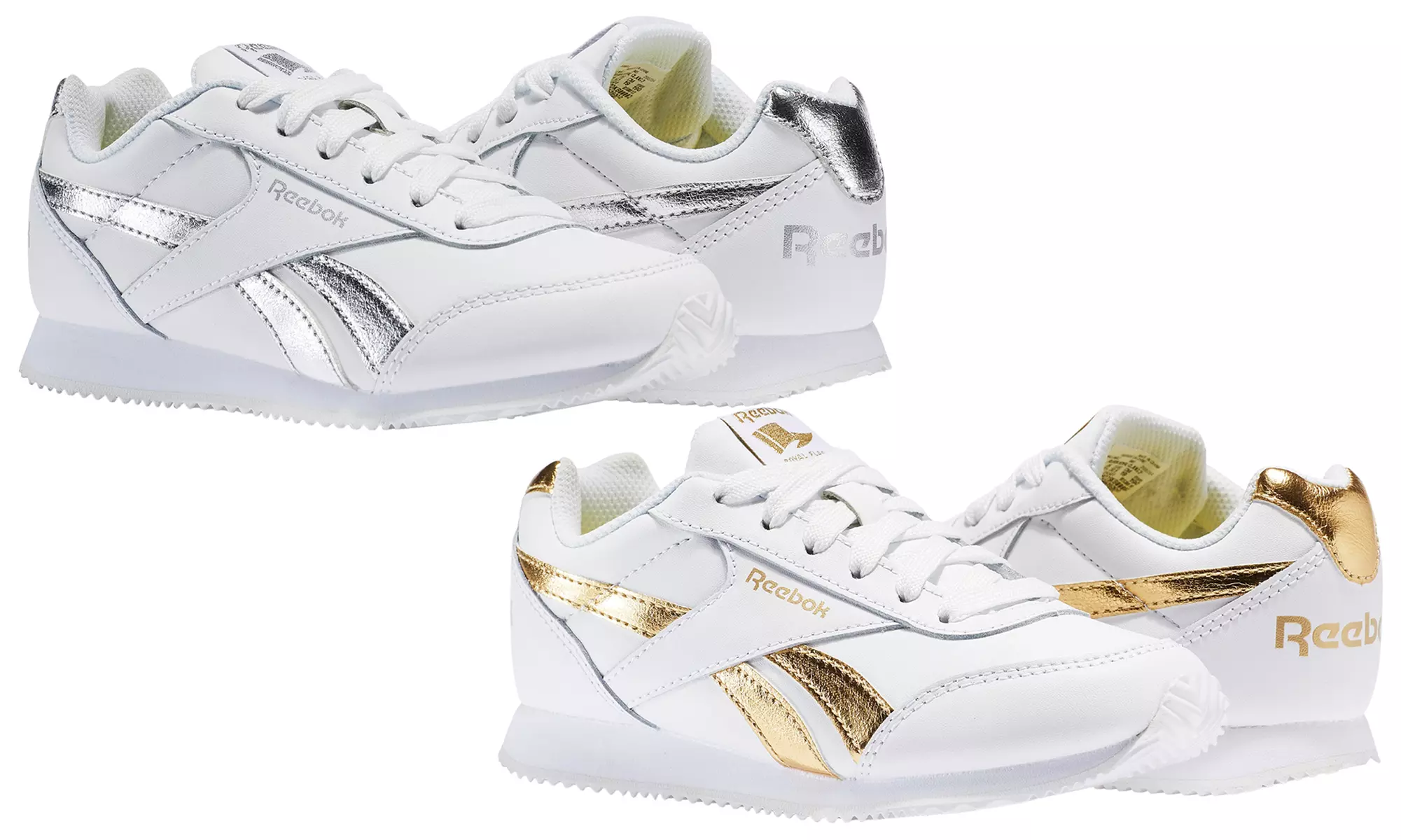 Reebok Sneaker in Silber/Weiß oder Gold/Weiß für Damen und Kinder in der Größe nach Wahl inkl. Versand - Primary Image