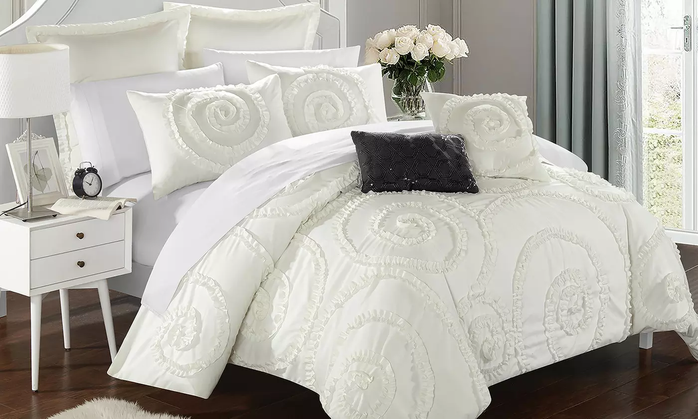 Remy Floral Ruffled Comforter Set (7-Piece) - Second Medium