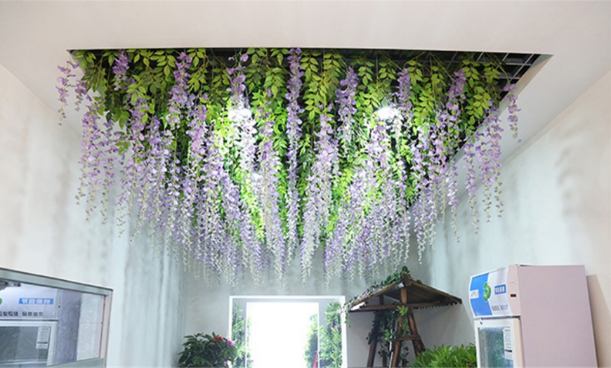 Image 3: 12 Artificial Wisteria Flowers