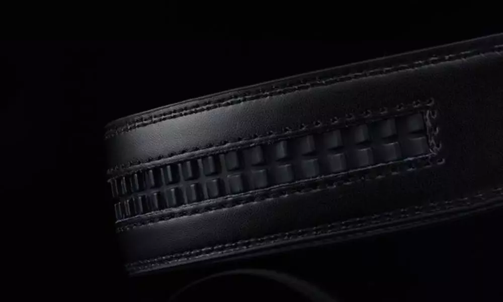 Barbados Men's Solid Buckle Leather Belt with Automatic Ratchet - Second Medium