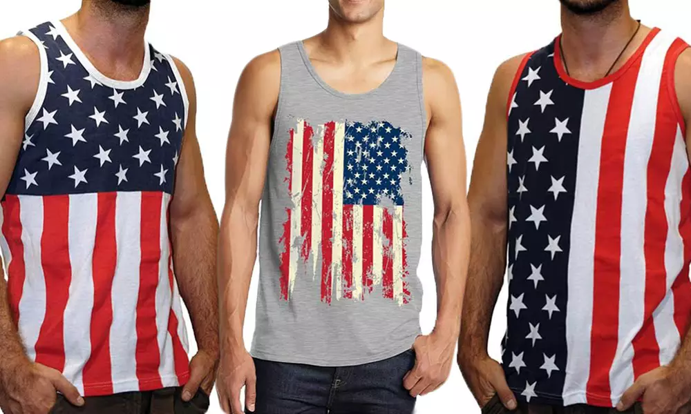 Leo Rosi Men's USA Flag-Themed Tank Top. Plus Sizes Available. - Primary Image