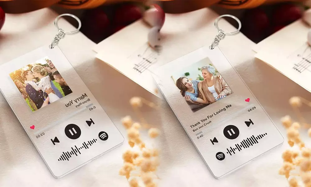 One or Two Custom Acrylic Spotify Keychains from Justyling (Up to 83%Off) - Second Medium