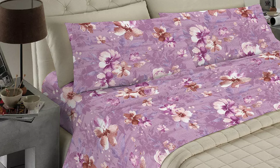 Completo Lenzuola No Stiro, Microfibra effetto Seta, Made in Italy