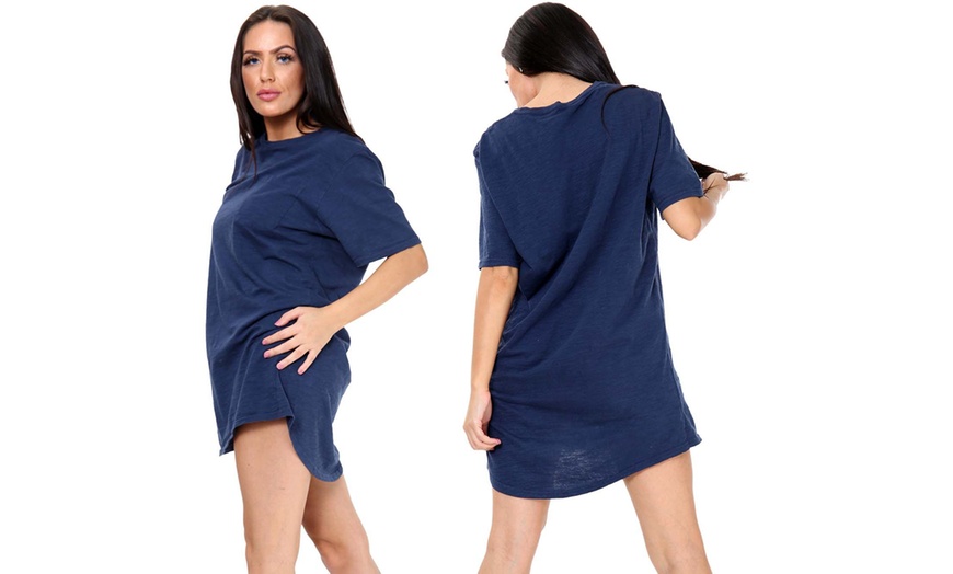 Image 15: Women's Plain Nightwear Nighty T-Shirt