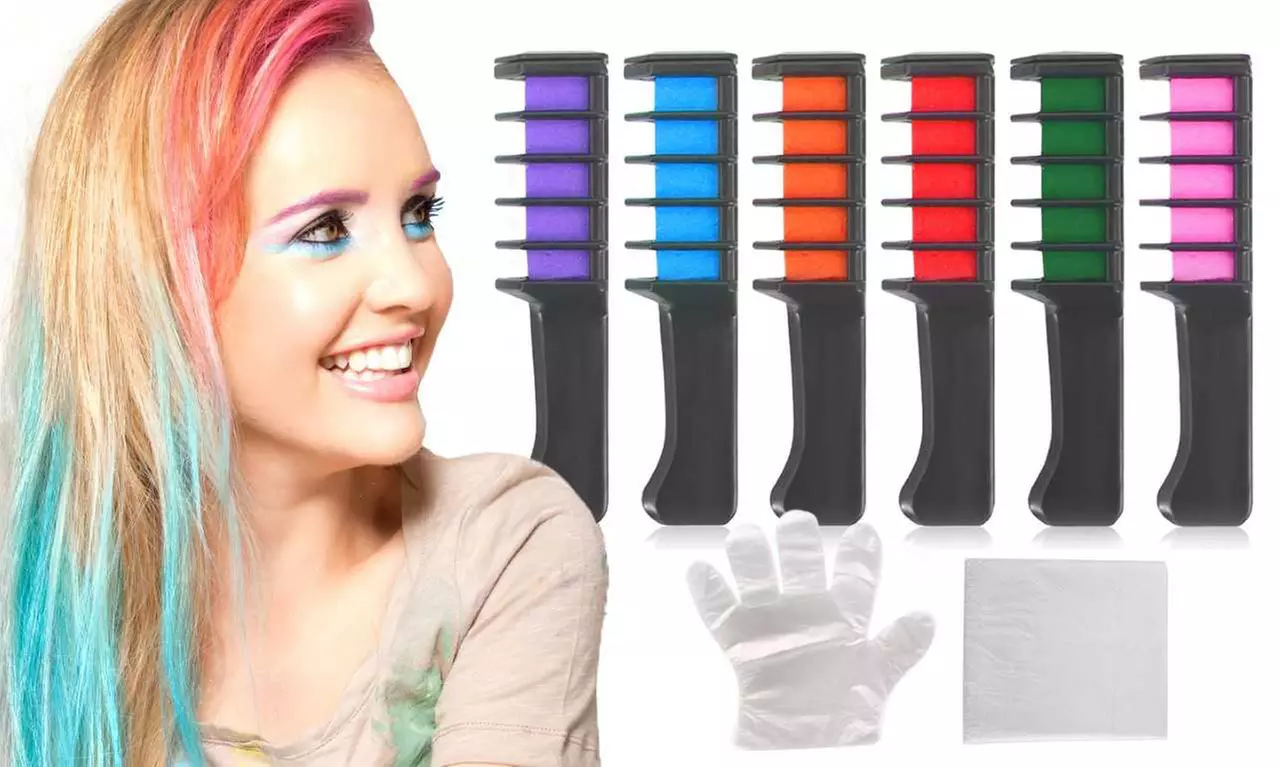 Temporary Hair Color Comb Party Chalk (6- or 12-Pack) - Primary Image