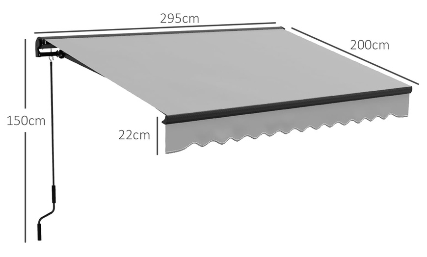 Image 3: Outsunny 3 x 2m Electric Awning with Remote Controller