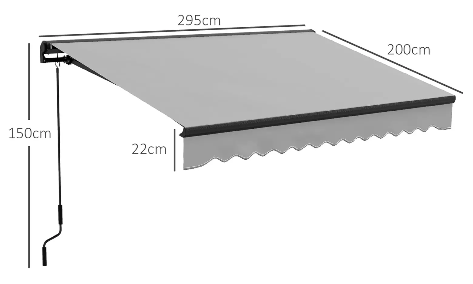 Outsunny 3 x 2m Electric Awning with Remote Controller