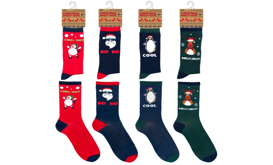 Image 1: Men's Christmas Socks