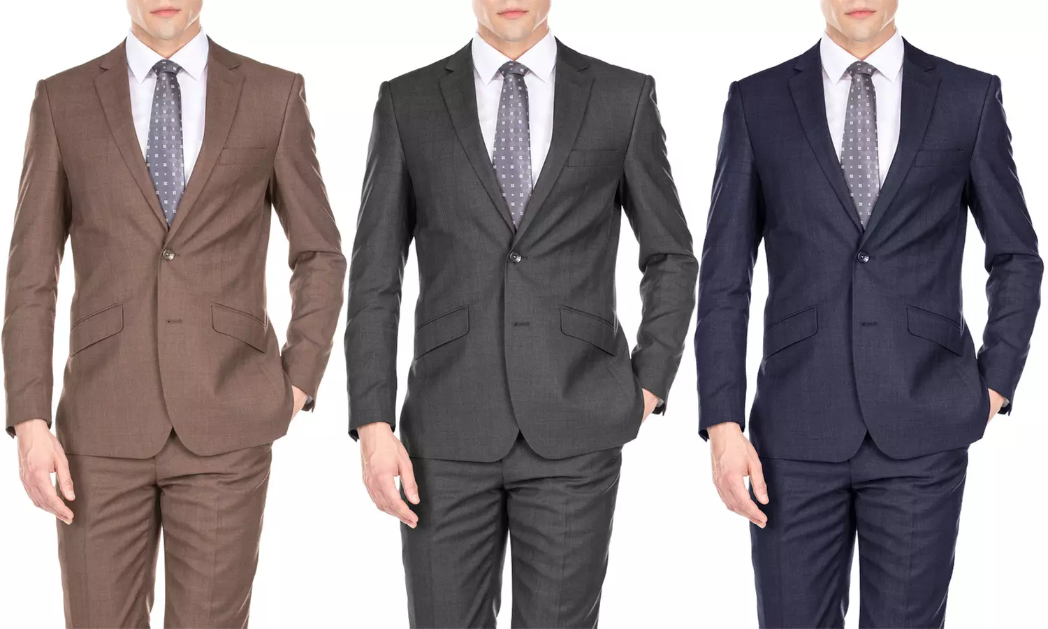 Gino Vitale Men's Light Glen-Check Slim-Fit Two-Piece Suit - Primary Image