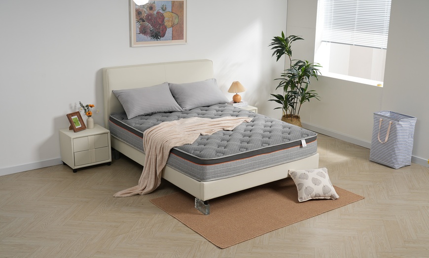 Image 4: Gude Night 25Cm Thick Grey Colour Hybrid Pocket Sprung Foam Mattress
