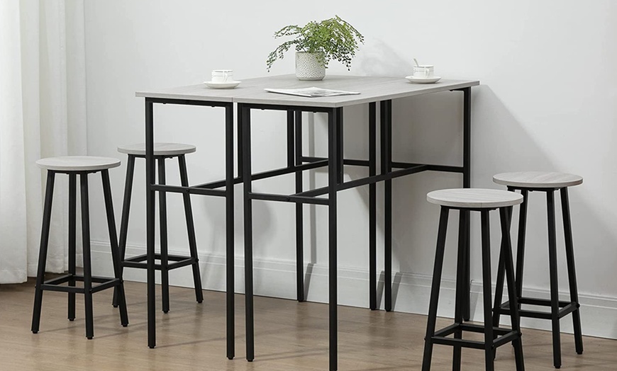 Image 5: Homcom Bar Table with Stools Set