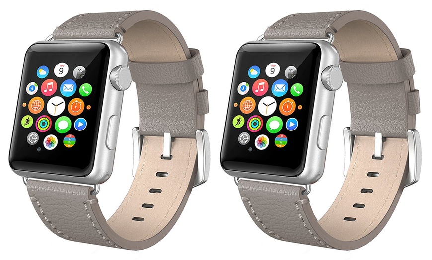 Image 10: Leather Strap for Apple Watch