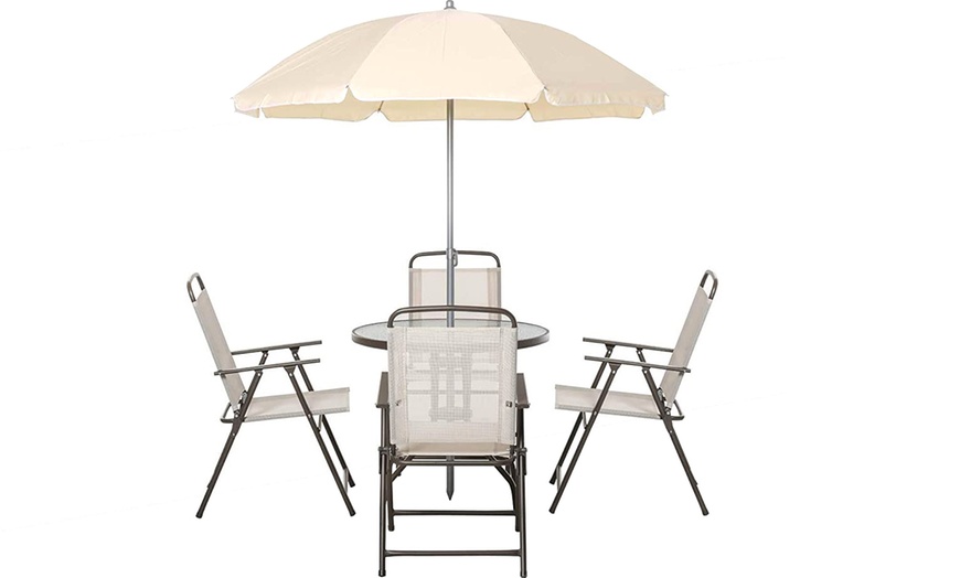 Image 7: Outsunny Six-Piece Garden Bistro Set