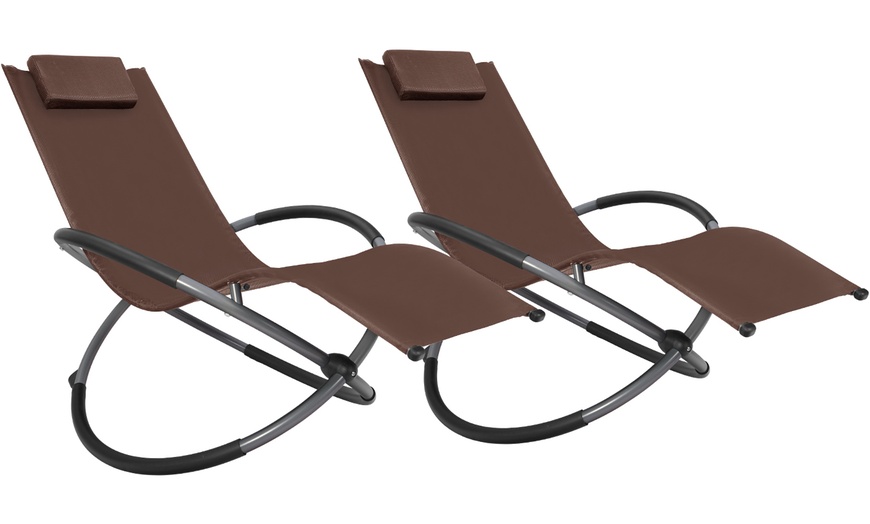 Image 9: Foldable Zero Gravity Lounger Chair with Pillow