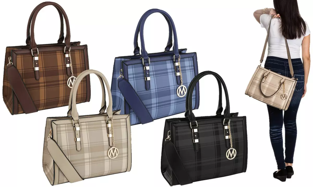 MKF Collection Miley Plaid Satchel by Mia K. - Primary Image