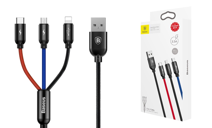 Image 1: Three-in-One Charging Cable