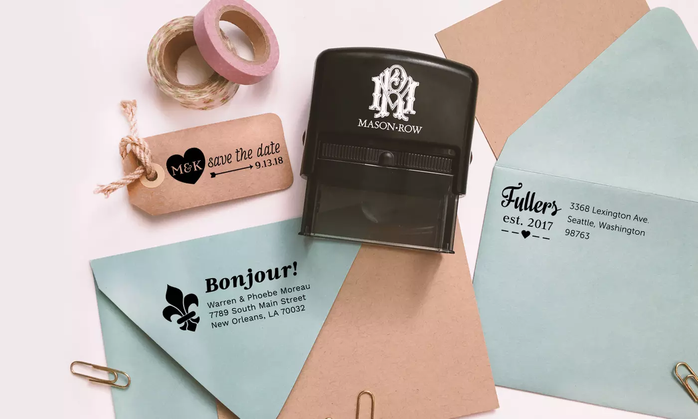 Mason Row Custom Rectangular Self-Inking Stamp - Primary Image