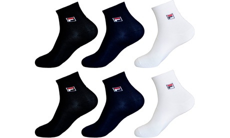 6 o 12 paia di fantasmini o calze alla caviglia Fila, disponibili in 2 misure e vari colori