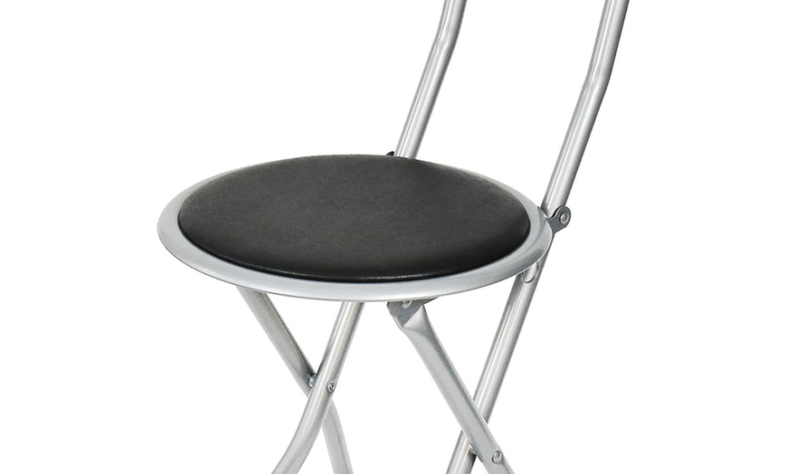 Image 2: One or Two Black Folding Bar Stools