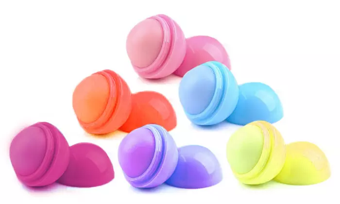 All Natural Velvety Lips Ball Shaped Moisturizing Lip Balms (6-Pack) - Second Medium