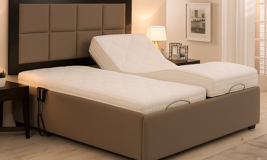 Image 1:  Glasgow electric adjustable bed with memory mattresses 