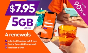 4x Amaysim Unlimited 5GB/28 days