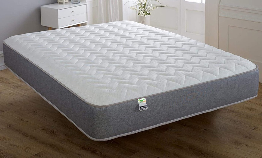 Image 3: Grey Memory Sprung Open Coil Zig-Zag Mattress