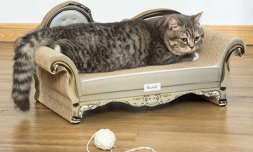 Image 1: Pawhut Cat Scratching Bed