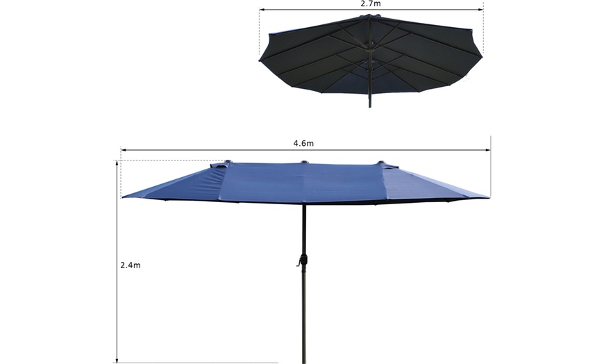 Image 20: Outsunny 4.6m Double-Sided Garden Parasol