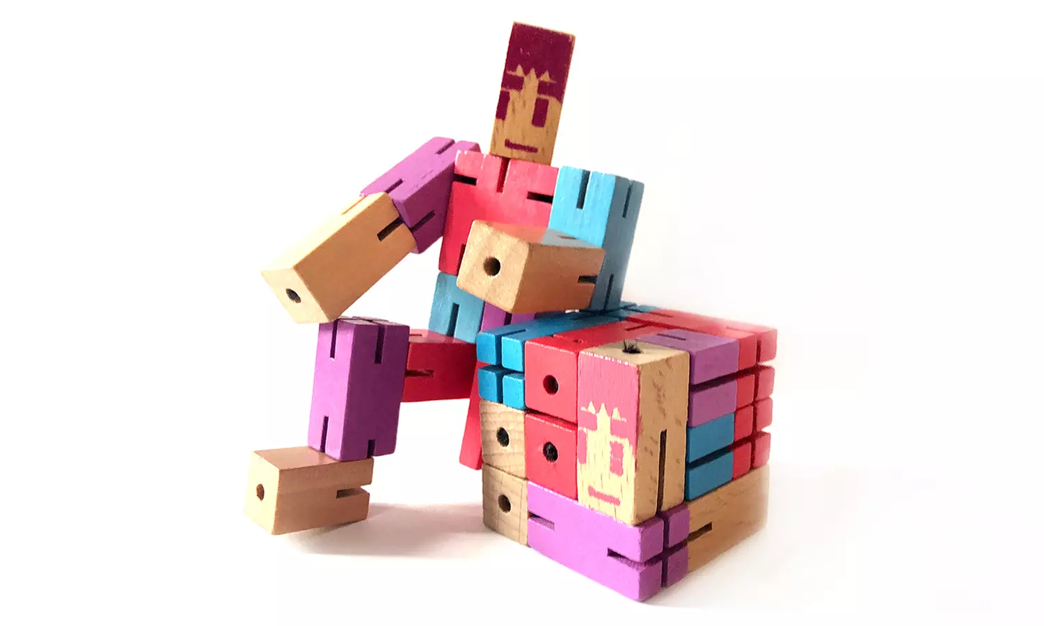 Toyzonkids Brain Teaser Wooden Robot Puzzle Cube - Second Medium