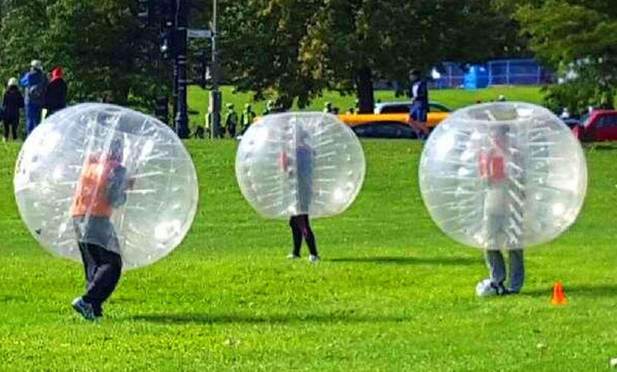 Image 1: Bounce, Roll & Score: Bubble Soccer Game Experience for One or Two