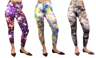 Women's Multicolor 3D Printed Stretchy Leggings