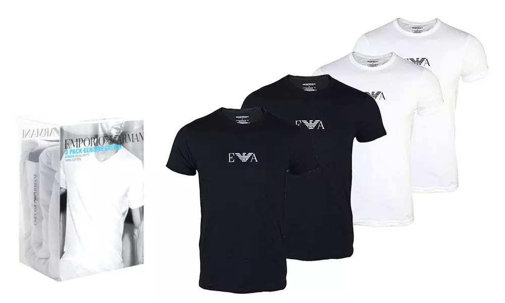 Men's 2-Pack (£27.98) or 3-Pack Emporio Armani T-Shirts (£30.98) (Up to 44% Off) - Primary Image