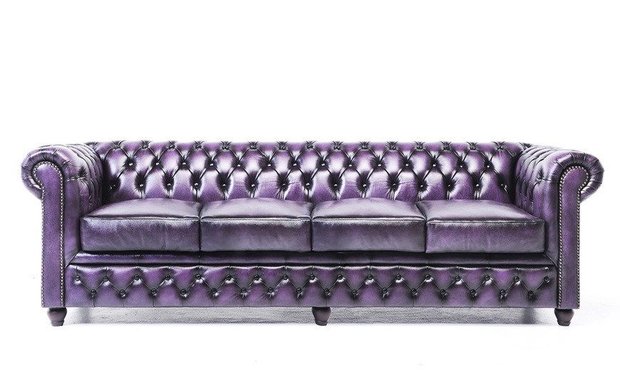 Image 40: Sofas Chesterfield en cuir authentiques 