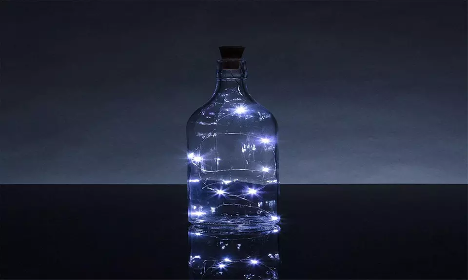 Corcho de botella con guirnalda decorativa con luces led